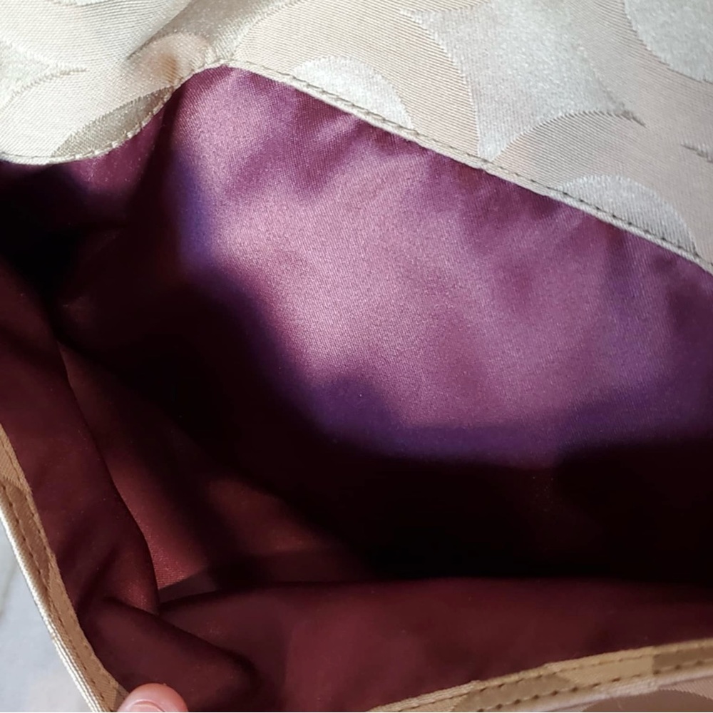 Coach Mia Op Art Beige Gold Shoulder Bag 15758 - Picture 11 of 16